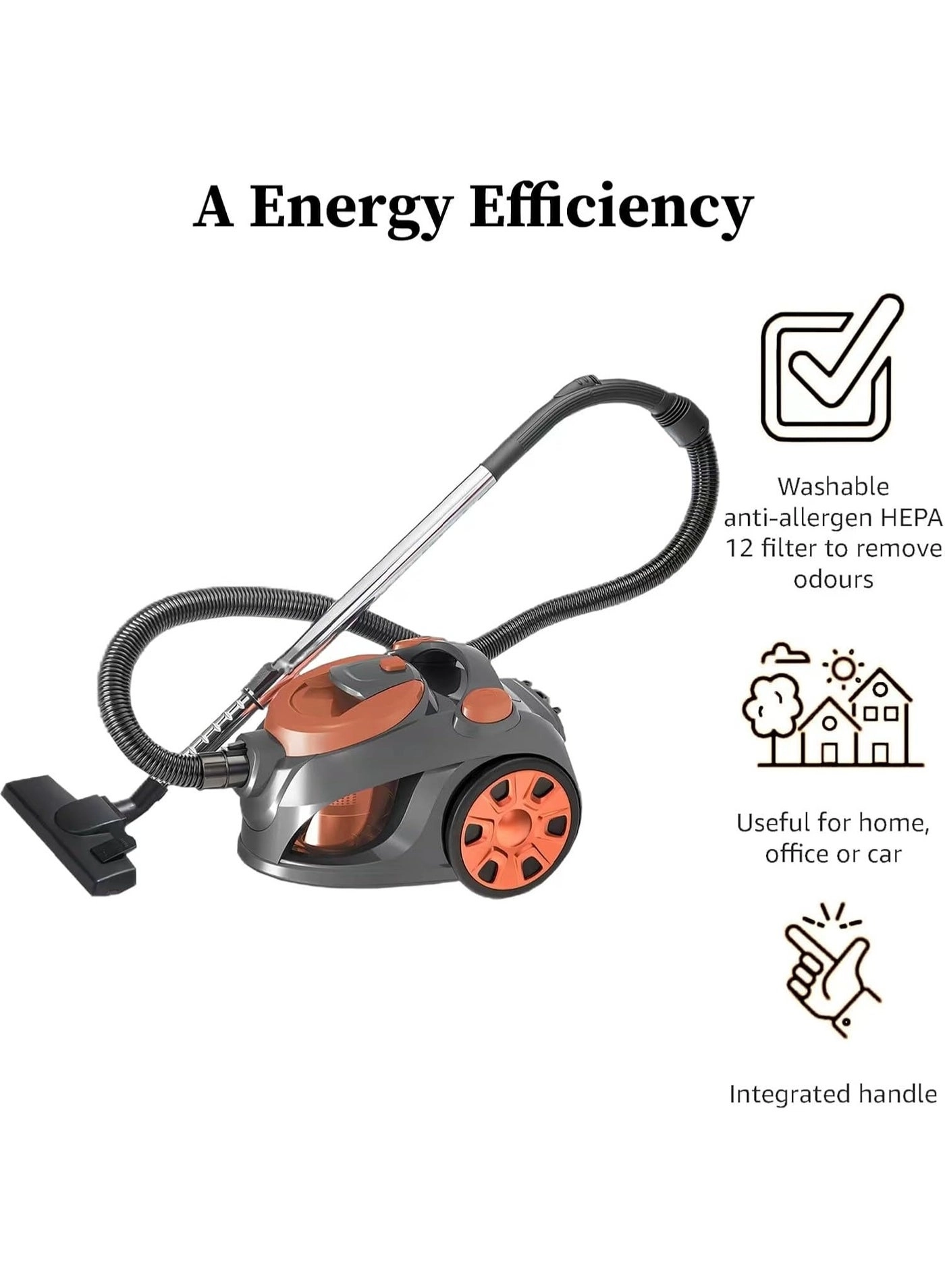 Canister Vacuum Cleaner - 3600W 3.5L 26KPa