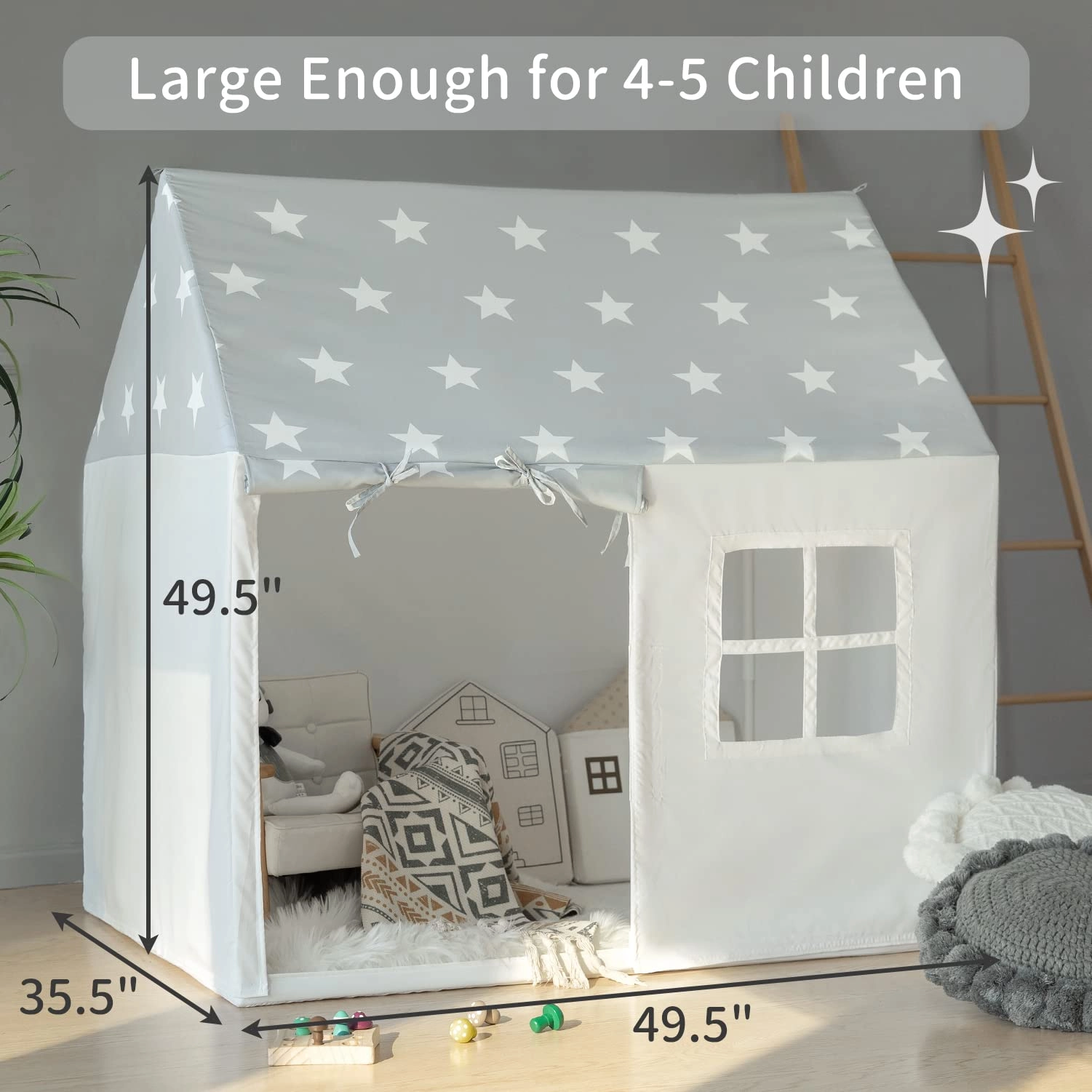 Play Tent - 49.5*35.5*49.5 inch Grey Star