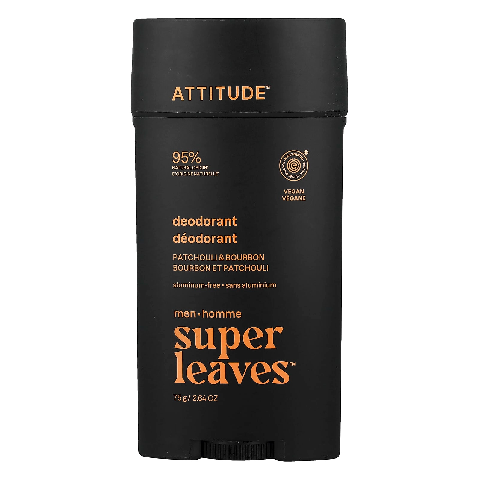 ATTITUDE Super Leaves Aluminum-Free Deodorant - Patchouli & Bourbon 75 g