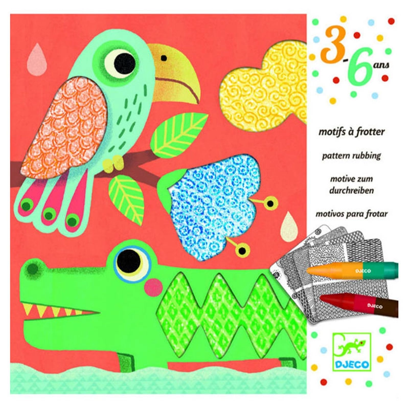 DJECO Pattern Rubbing Magali's Friends - 4 crayons sheets