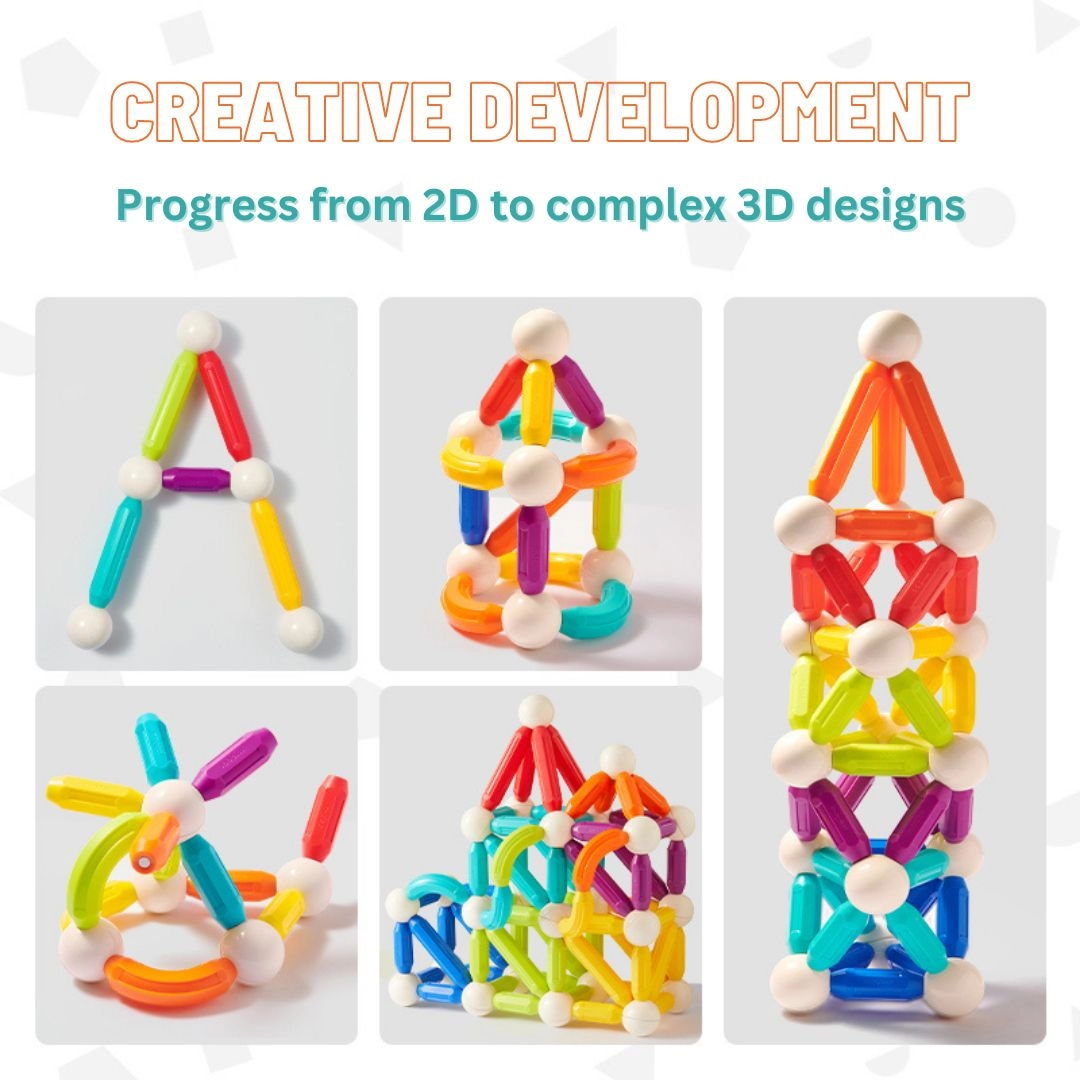 Magnetic Sticks - Suitable for 3 years & above 60 Pcs