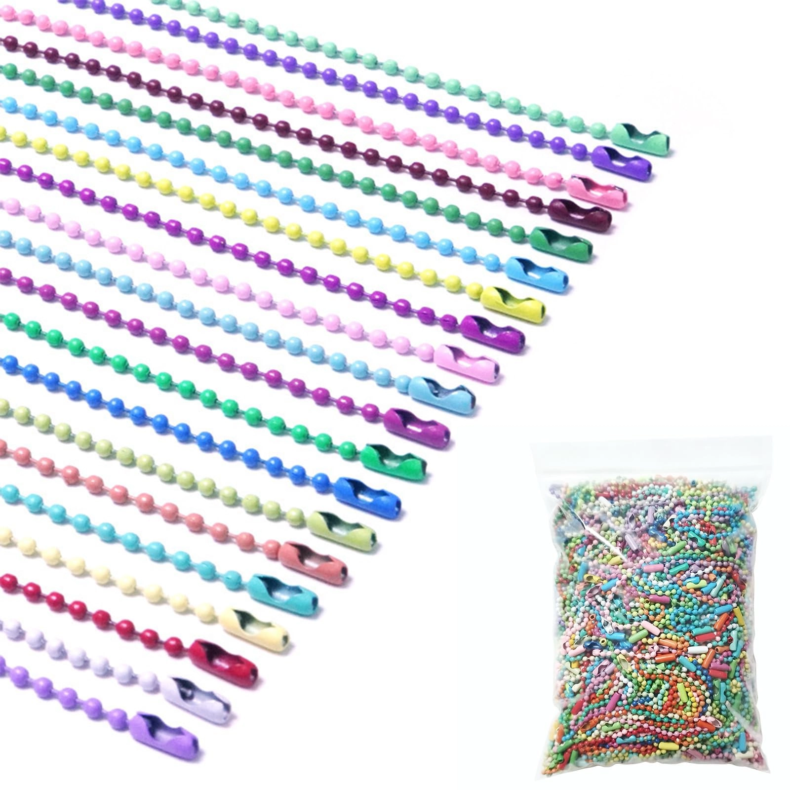 omeblos Bead Chain - 200pcs 10cm Mixed Color