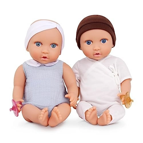 Lullababy Twin Dolls - 14inch Fair Skin Tones Blue Eyes Ages 2+