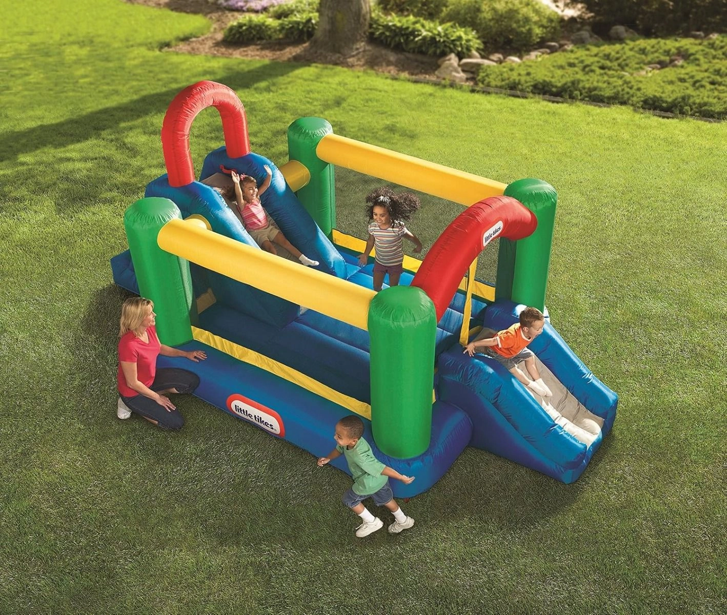 Jump And Double Slide Bouncer - 3 + Multi Colour