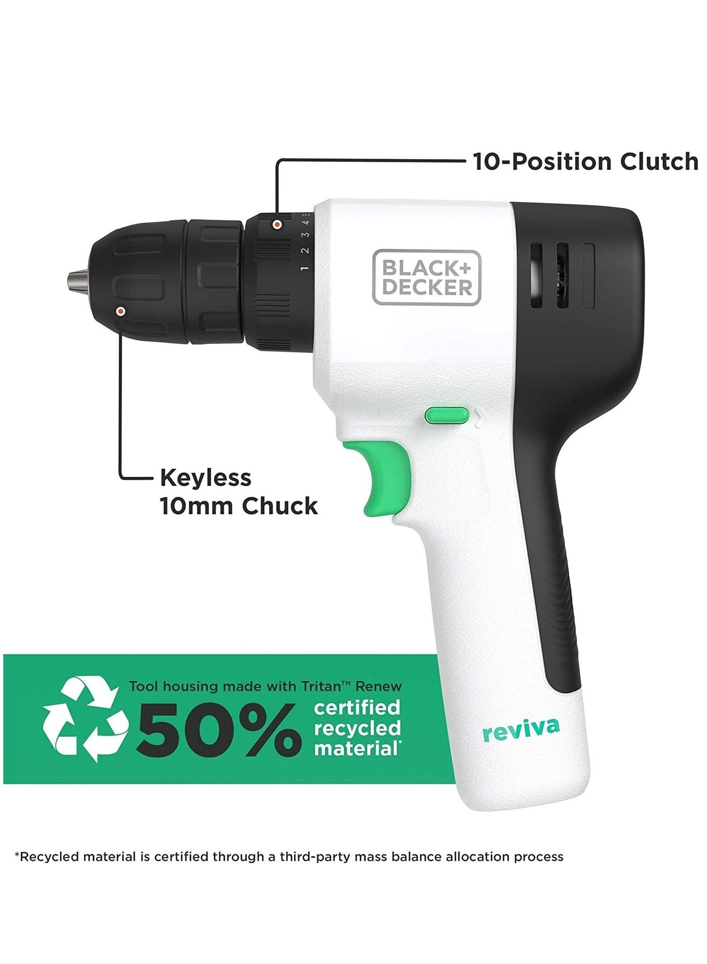 Reviva Cordless Drill - 1.5 Ampere-hour 12V