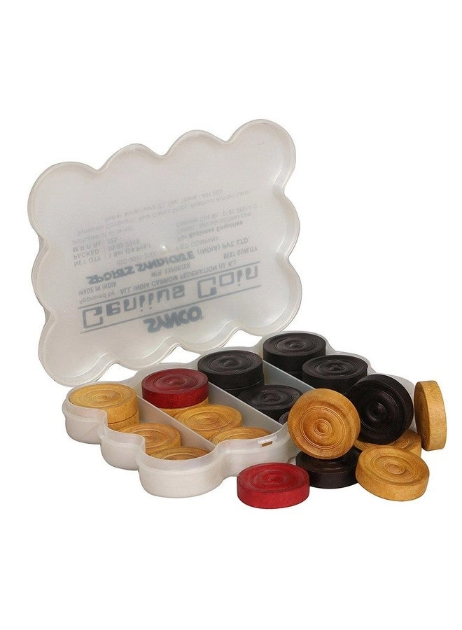 Premia - Carrom Coins Wooden Ashwood Box