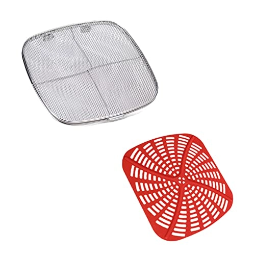 Air Fryer Pad - Stainless Steel+Silicone 1x + Splatter Shield