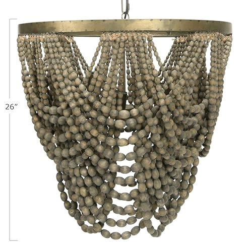 Draped Wood Bead Chandelier