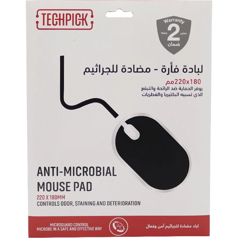 Techpick Basic Microfiber/Rubber Mouse Pad - 22x20 cm
