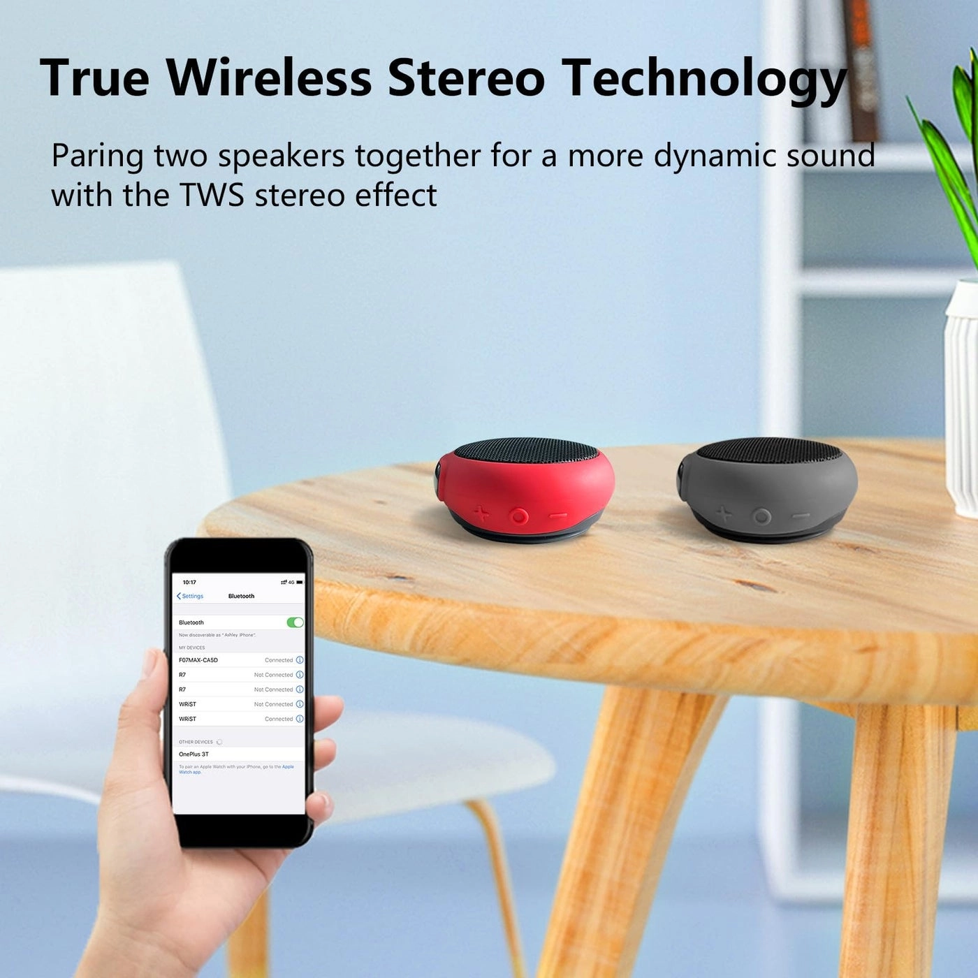 Wearable Bluetooth Speaker - TWS Dual Pairing Clip on
