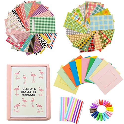 Photo Album - 1 + Assorted Stickers - 40 + Paper Wall Hanging Frame - 10 + Hang Clips with String - 10 + Corner Stickers - 2