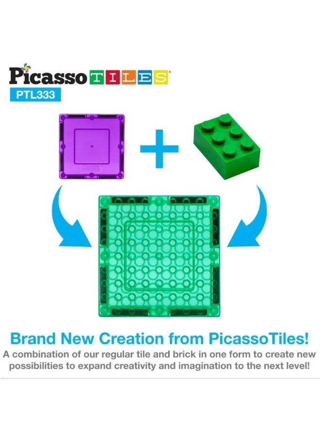 Magnetic Brick Tile and Magnetic Tile Combo Set - 333pcs