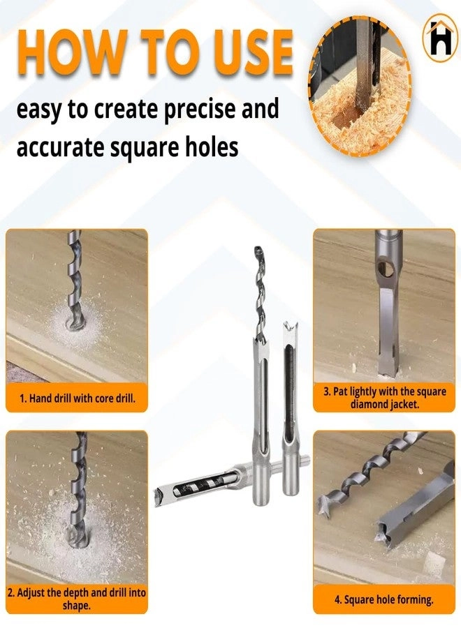 Square hole drill bits - 12 mm