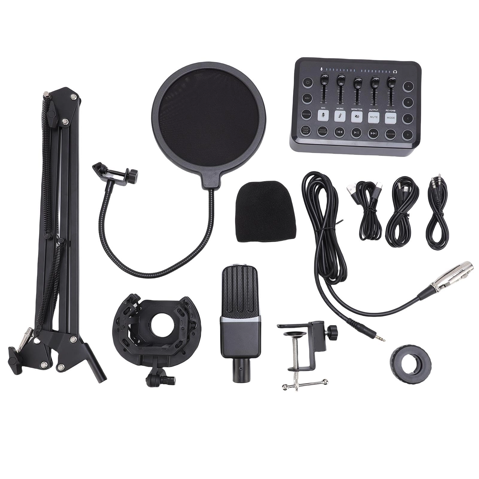 Annadue F11 Live Sound Card MC-88 USB Microphone - Dual BM 800 16 Sound Effects