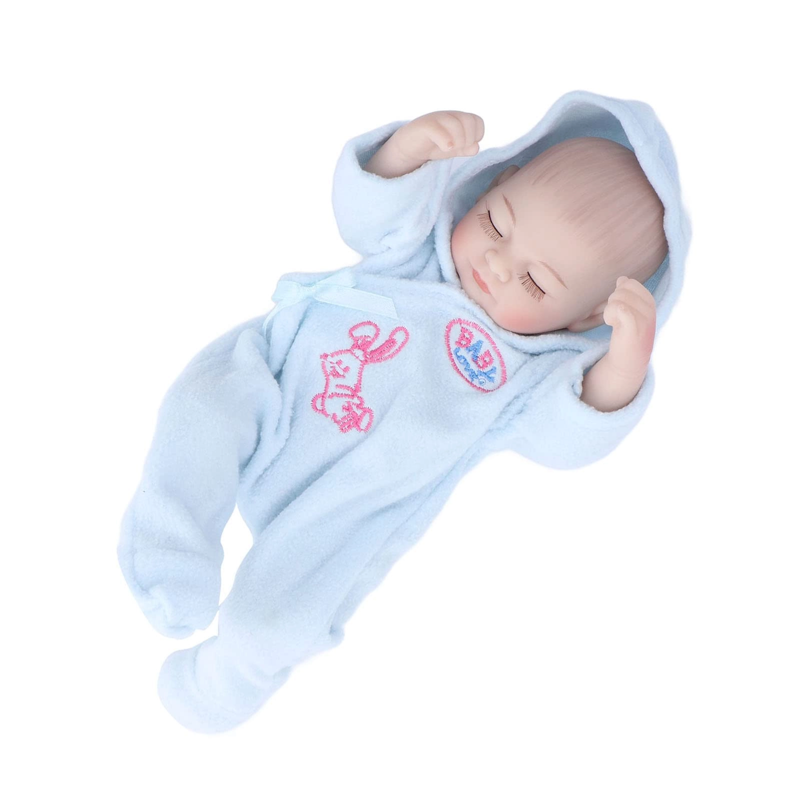 Rcniso Reborn Baby Doll - 10 Inch Silicone Blue Boy Eyes Closed Ages 3+