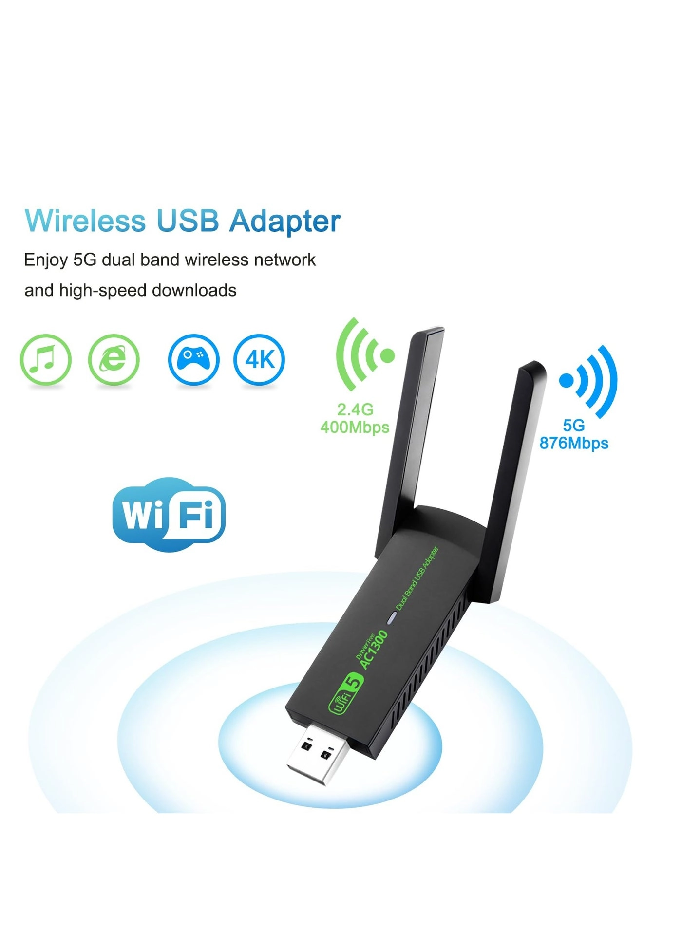 USB WiFi Adapter - 2.4GHz/5GHz