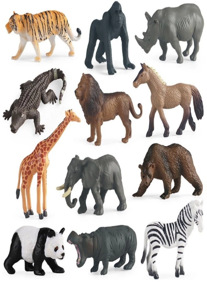Mini Wild Animals Figurines - African Wildlife Series 12 pcs