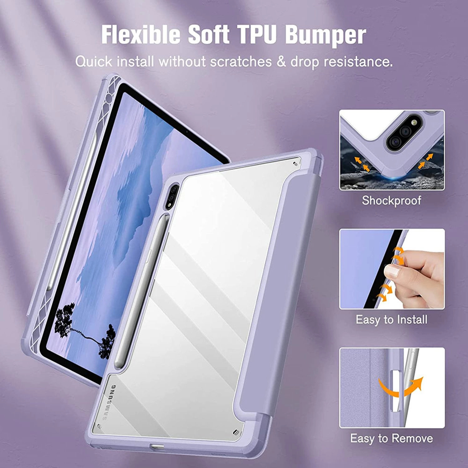 Magnetic Case with Screen Protector for Galaxy Tab S8 11-inch