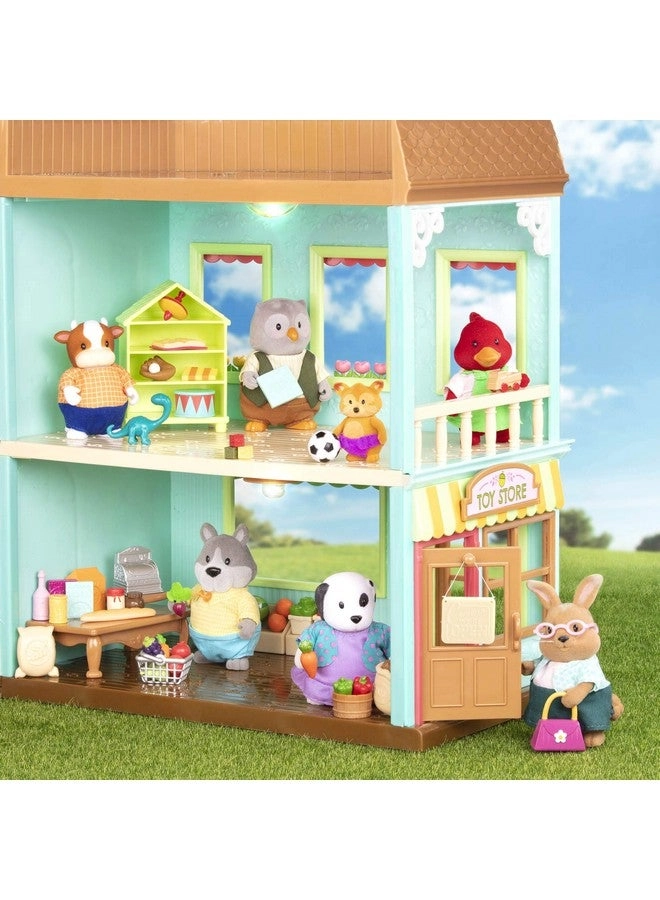 The FitzMoo Cow Family - Flocked Collectible Posable Cow Figures 7 pcs