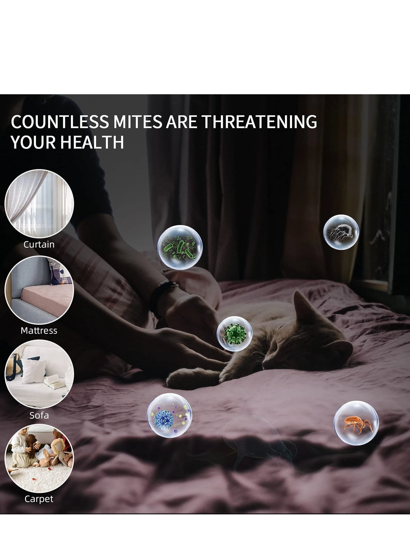 Bed Mites Collector - 12kpa 300W 253.7mm UV