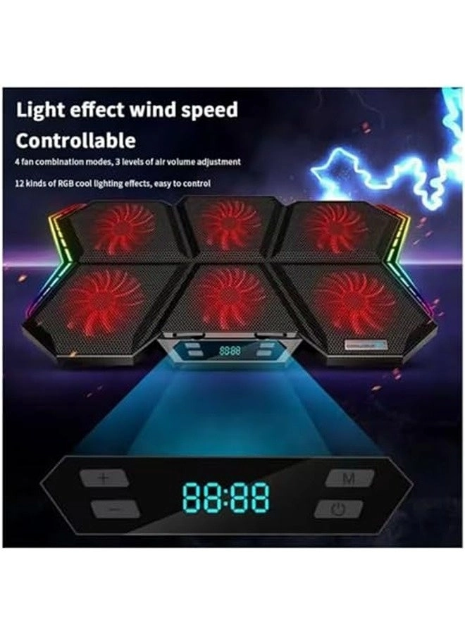 RGB Gaming Laptop Cooling Pad - 6 12-17 Inch