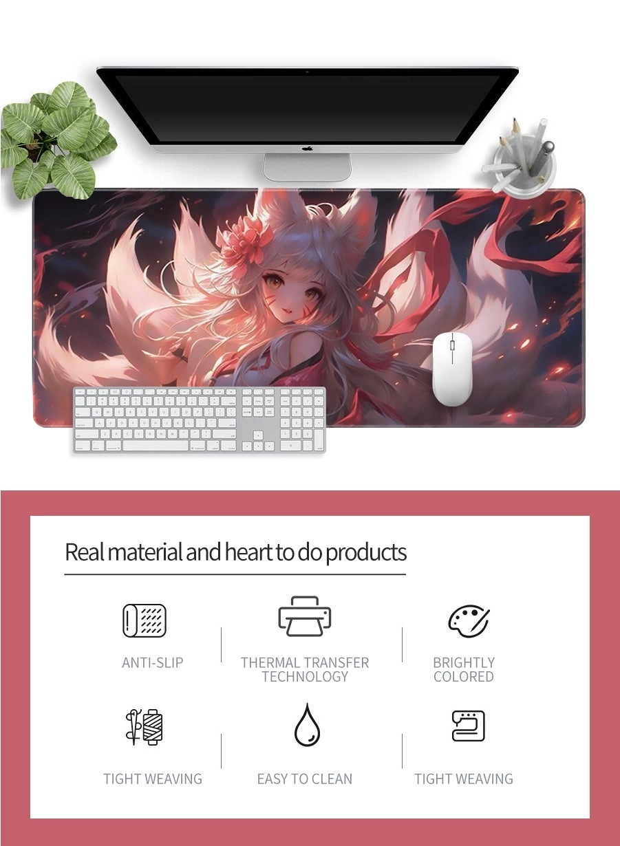 Anime Large Rubber Gaming Mouse Pad - 80x30 cm