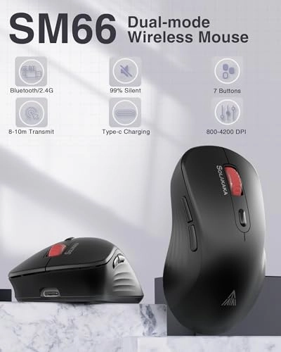 SM66 Silent Dual-Mode Mouse - Wireless