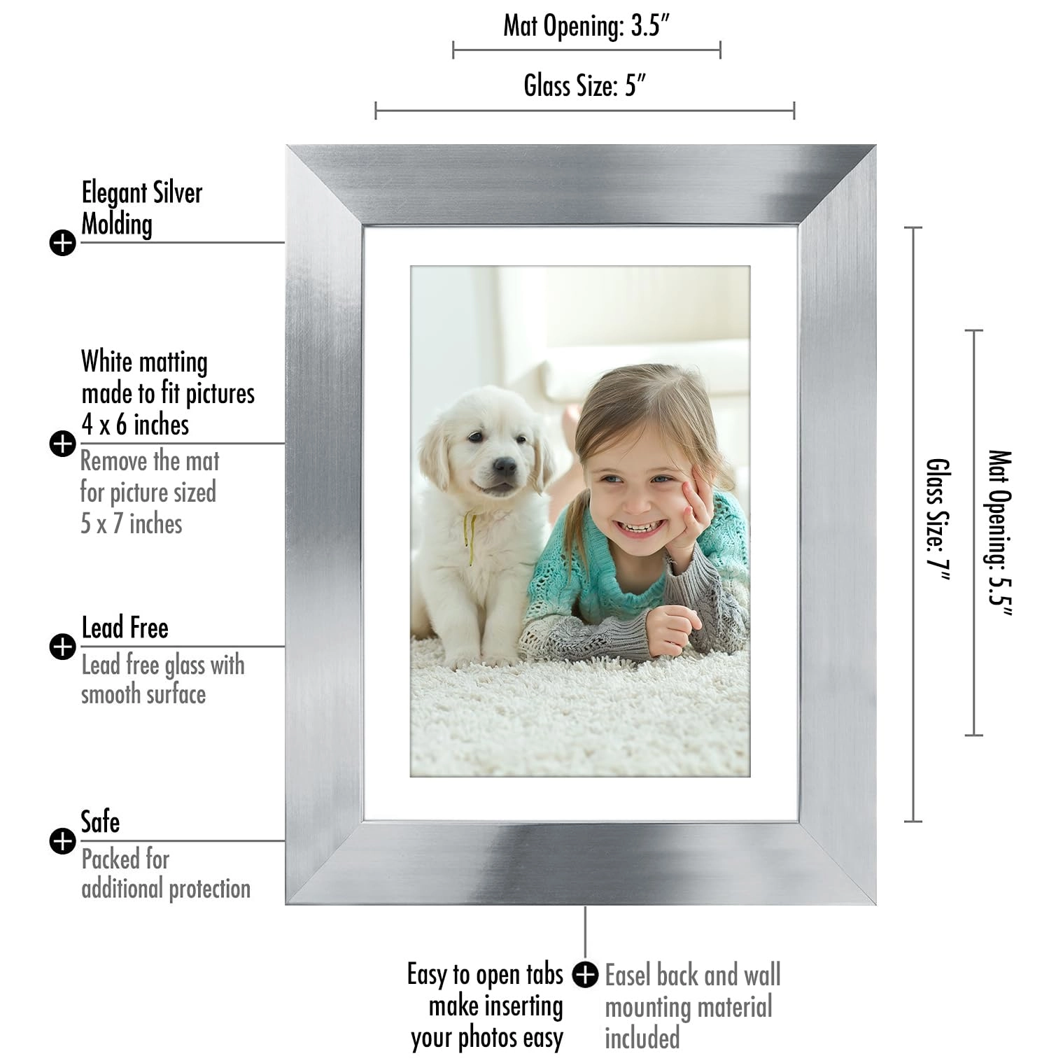 Hinged Picture Frame - 5x7 Two Displays