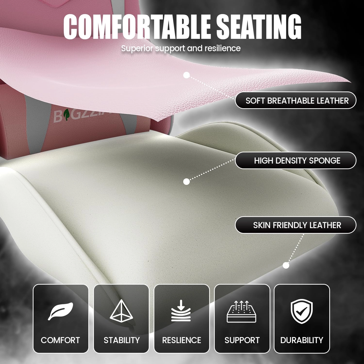 A gaming chair - Adjustable Height Reclining Feature
