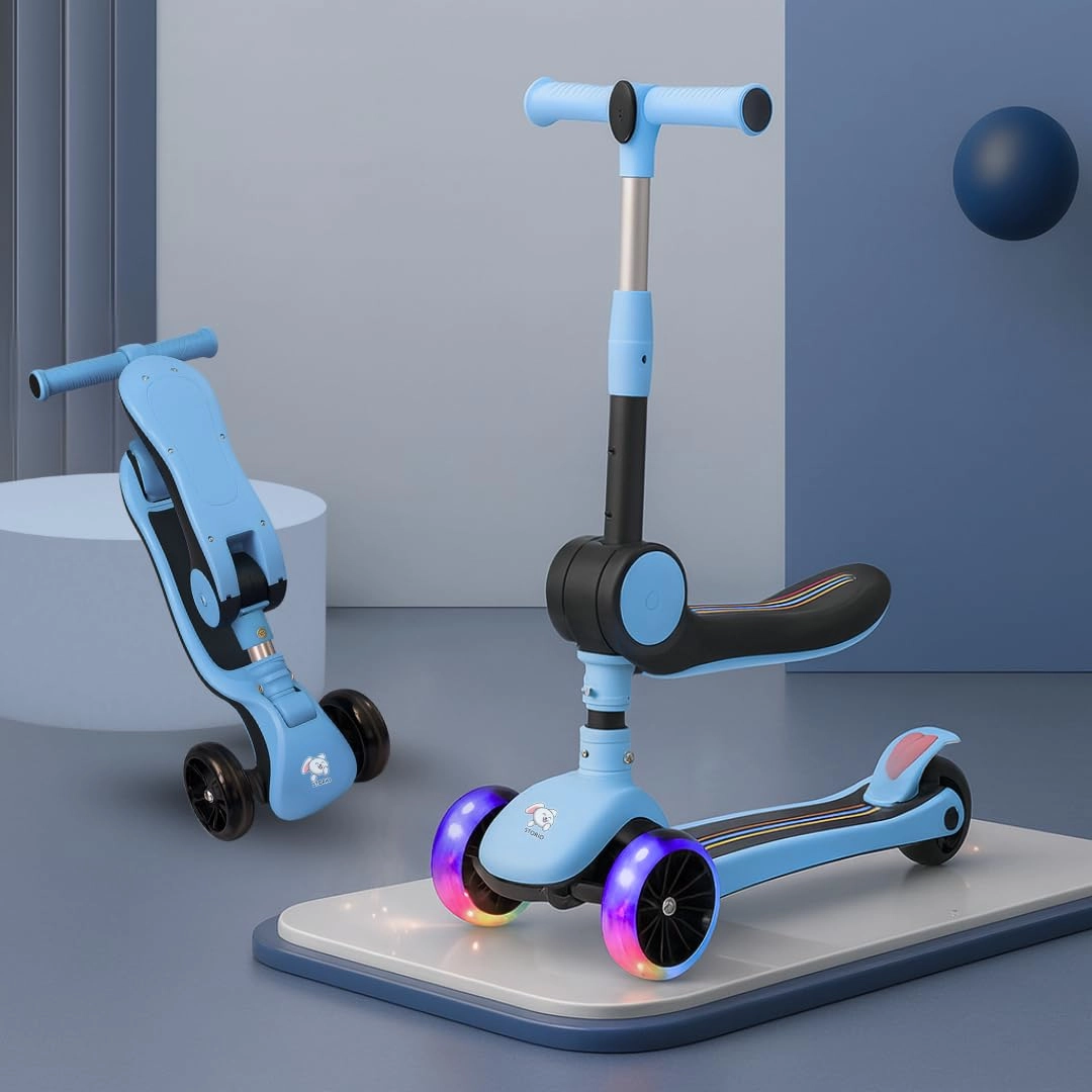 Storio, wecare@storio.in Drago 3-Wheel Kick Scooter – LED Foldable + Seat