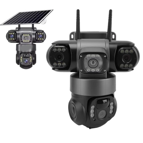 Triple Lens Solar Security Camera 1080p
