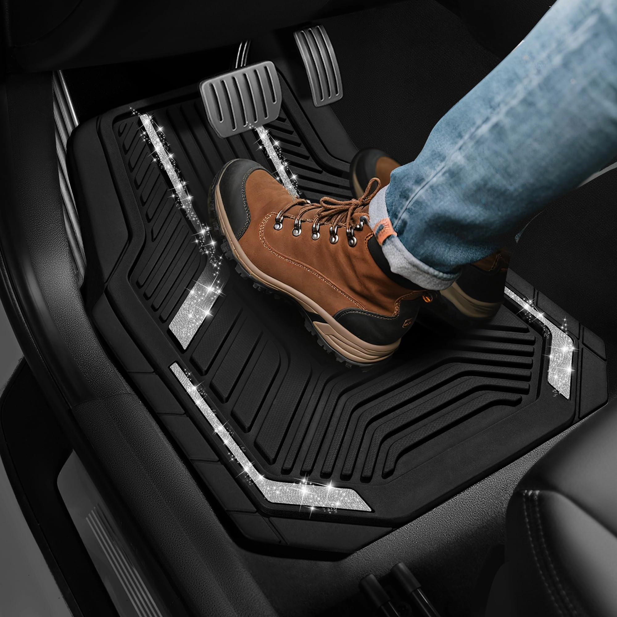 Heavy Duty Rubber Floor Mats - Pink Universal Fit