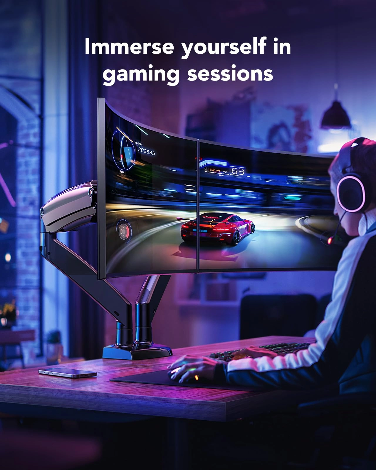 Dual Monitor Stand - 2 13 to 40 inch VESA 75x75mm and 100x100mm