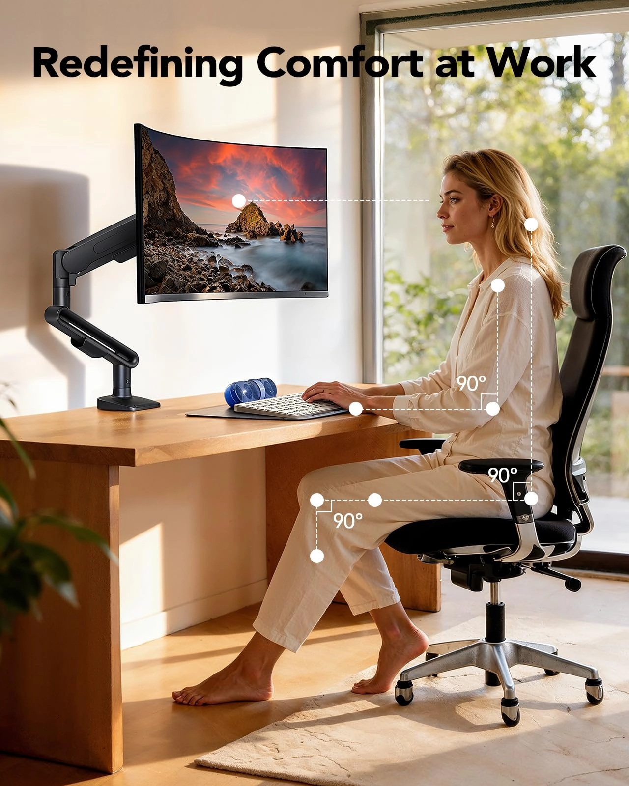 Ultrawide Monitor Arm - Single 13 â€“ 40" 75x75mm/100x100mm