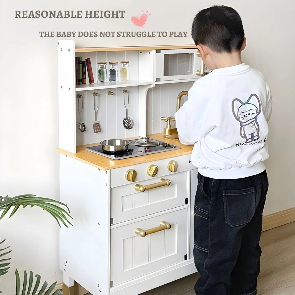 Kids Wooden Kitchen Pretend Playset (5551007-Ka426)