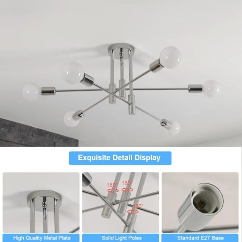 Modern Ceiling Light - E27 Chrome