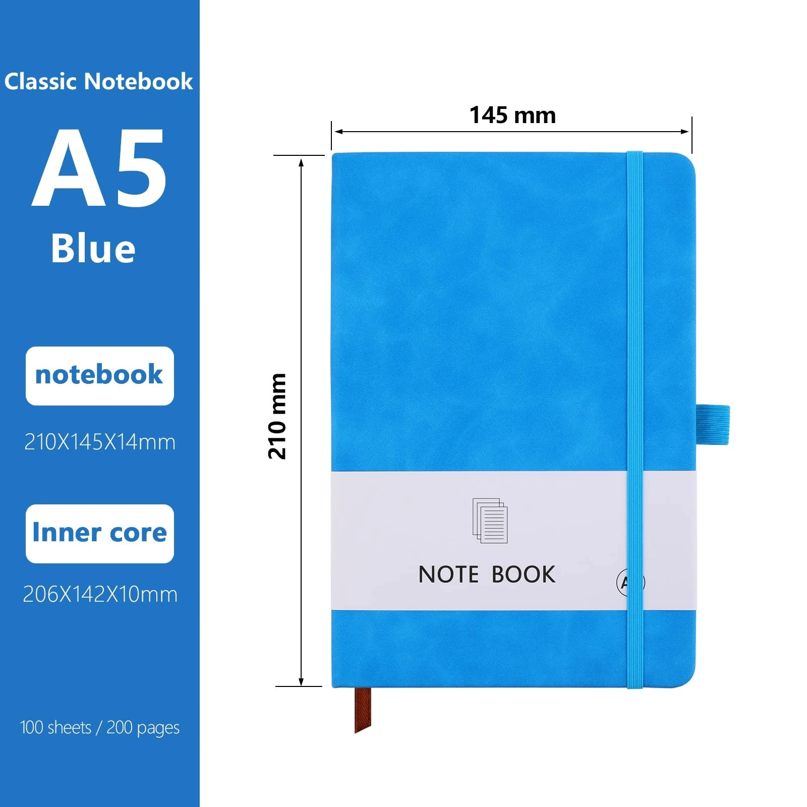Notebook A5 Hardcover - Lined 200 Pages