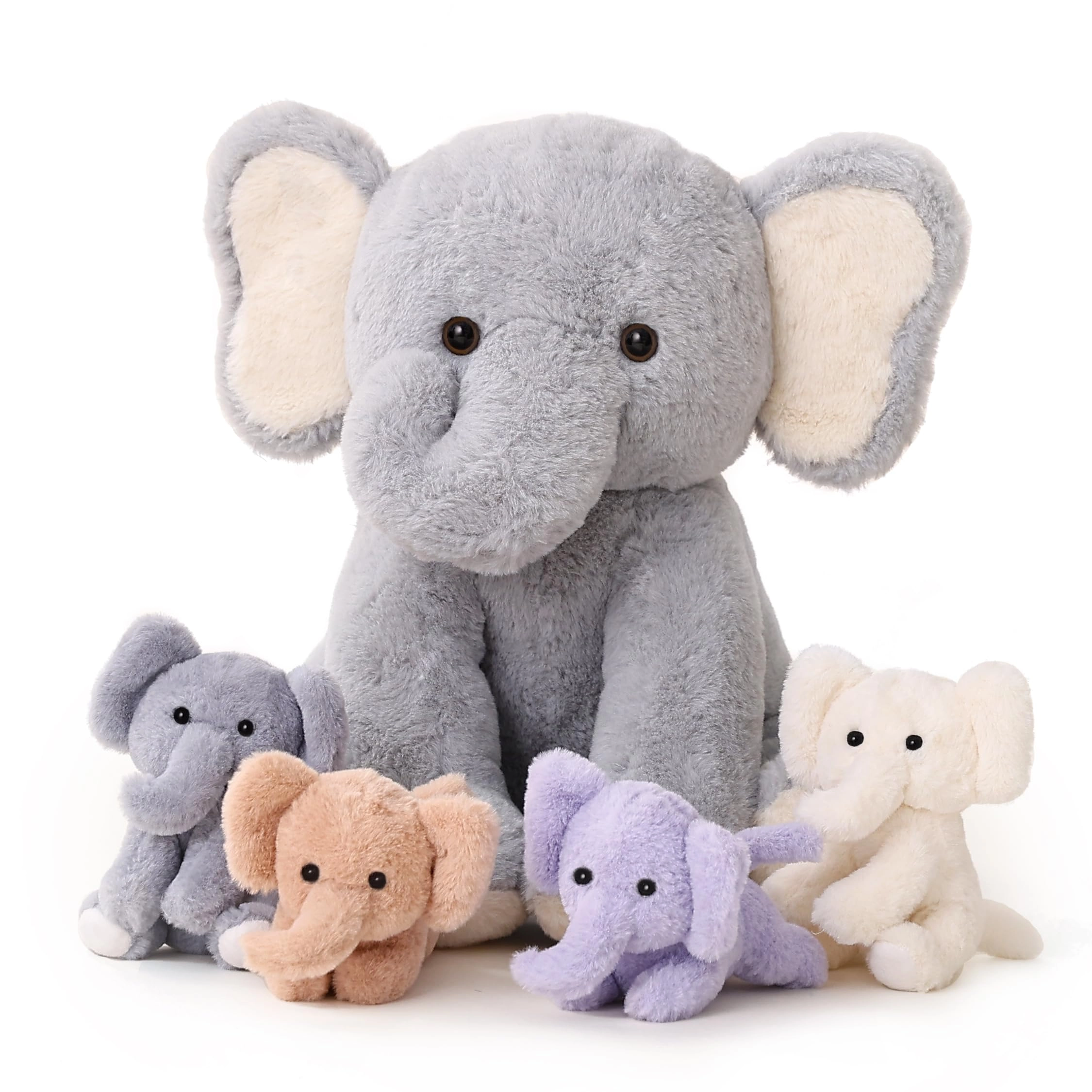 vposyako Stuffed Elephant - 5 Pieces 5 x 3 x 3 inches Grey