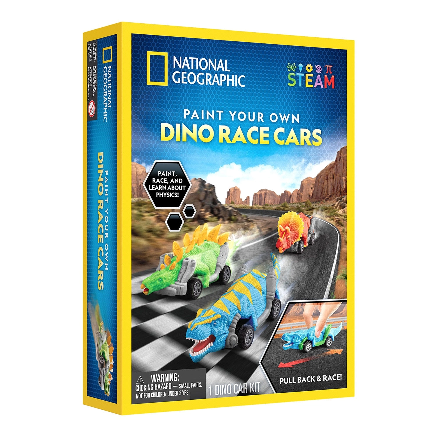 EDU PRIME SOURCE Paint Your Own Dino Race Cars - 4 years+ 3 pieces