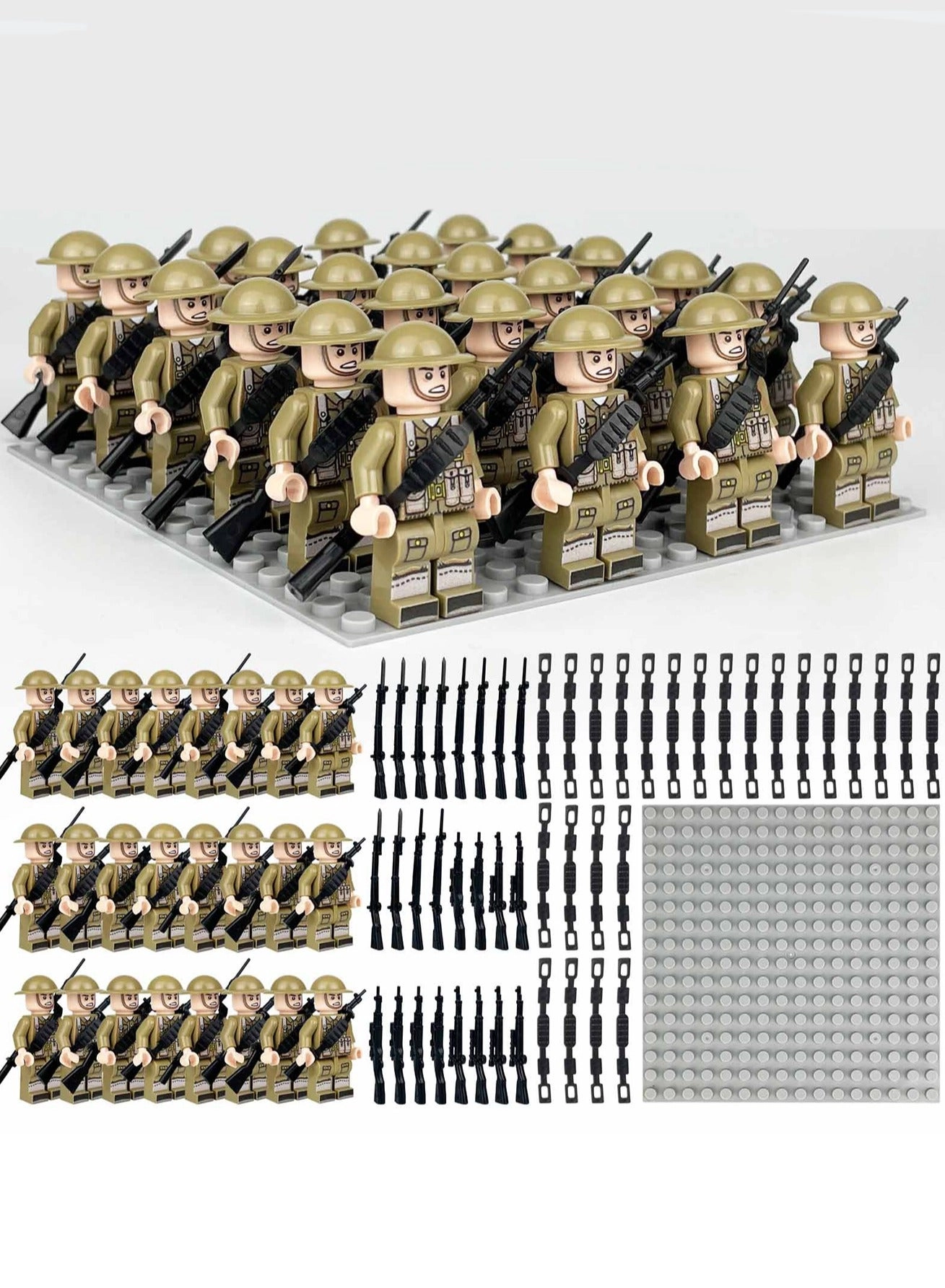 Army Block - Blue New Eighth Route Army Array 24 pcs
