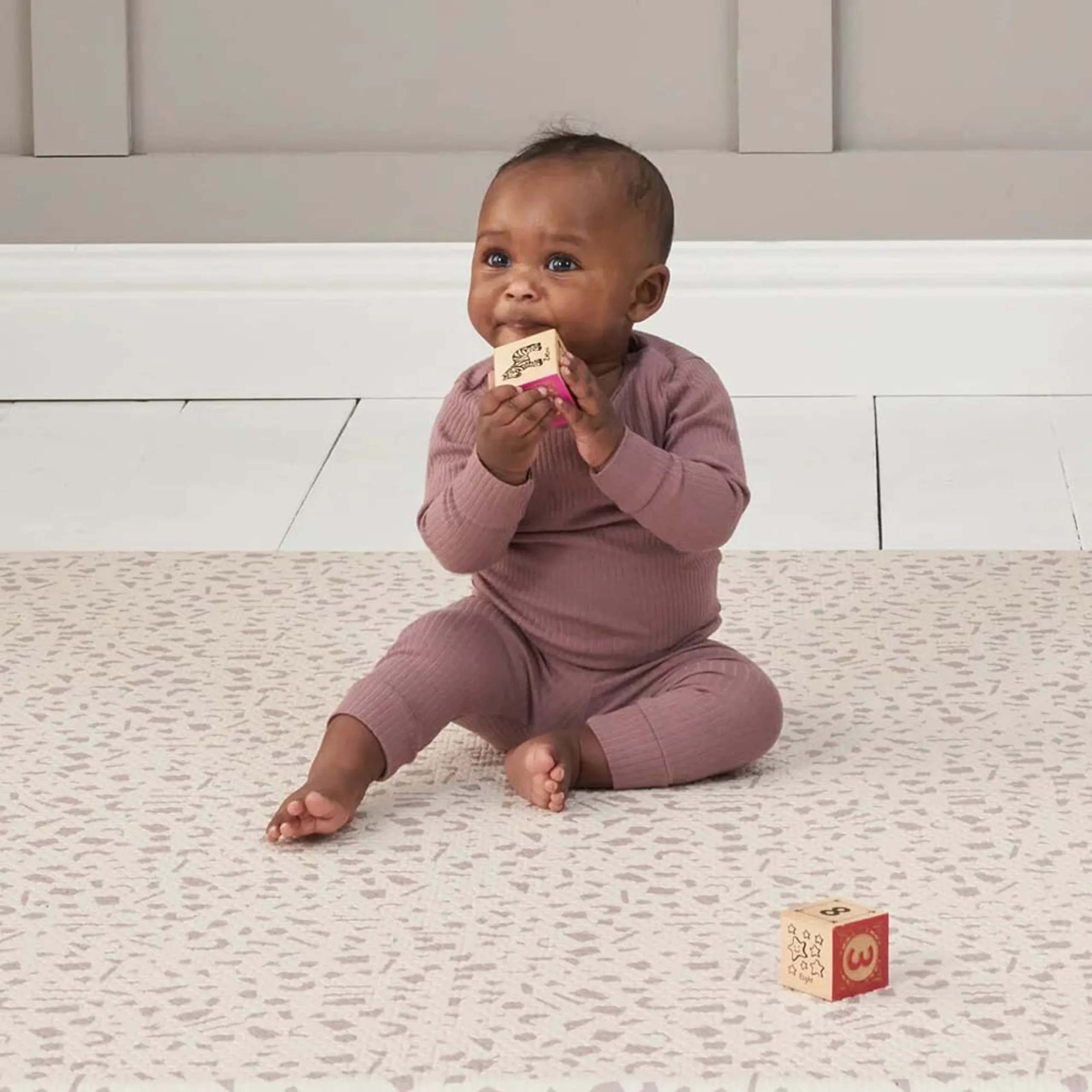Luxury Padded XL Playmat - Bubble & Terrazzo Suitable for 0 month & above