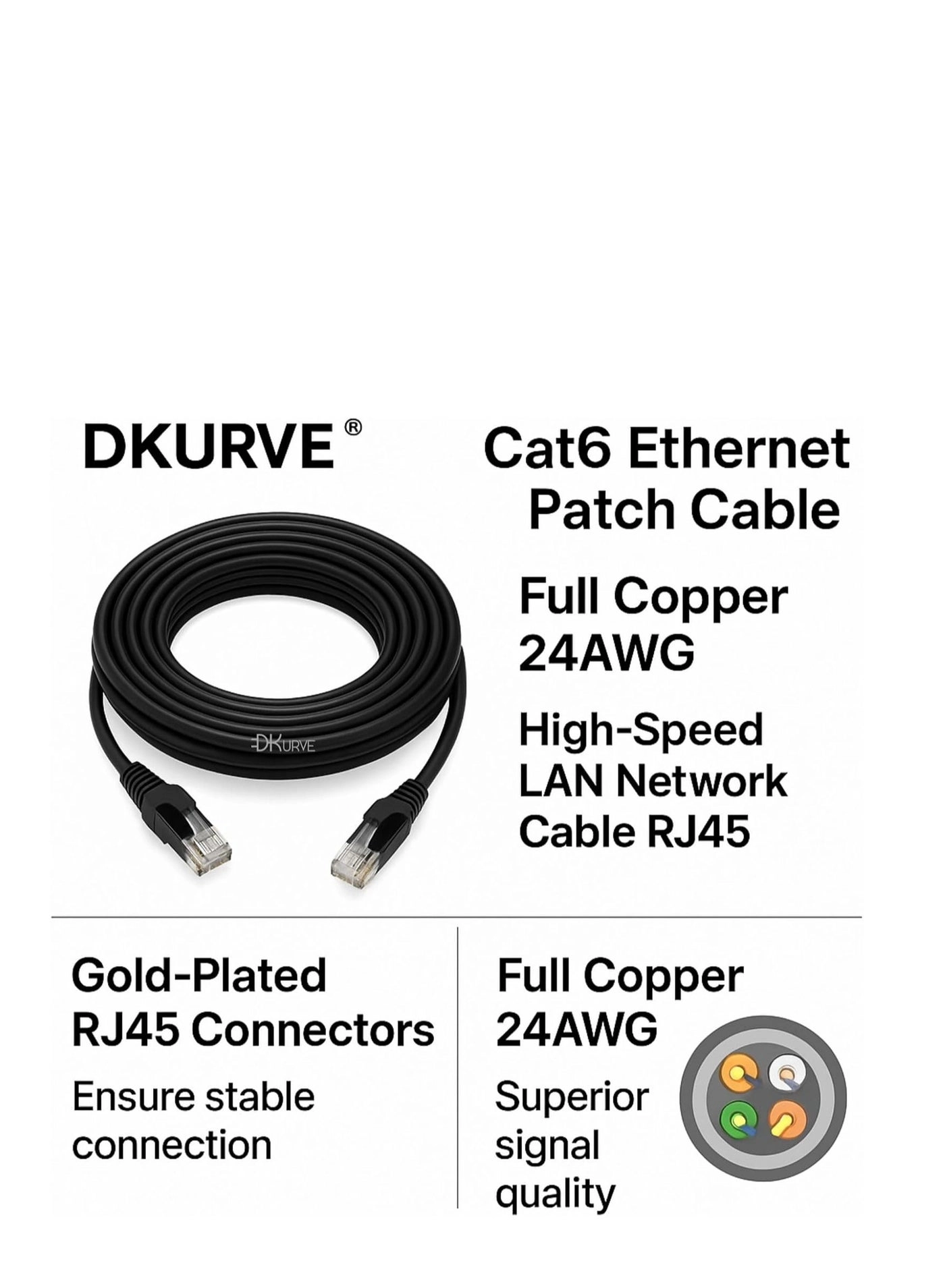 Cat6 Ethernet Patch Cable - 3M