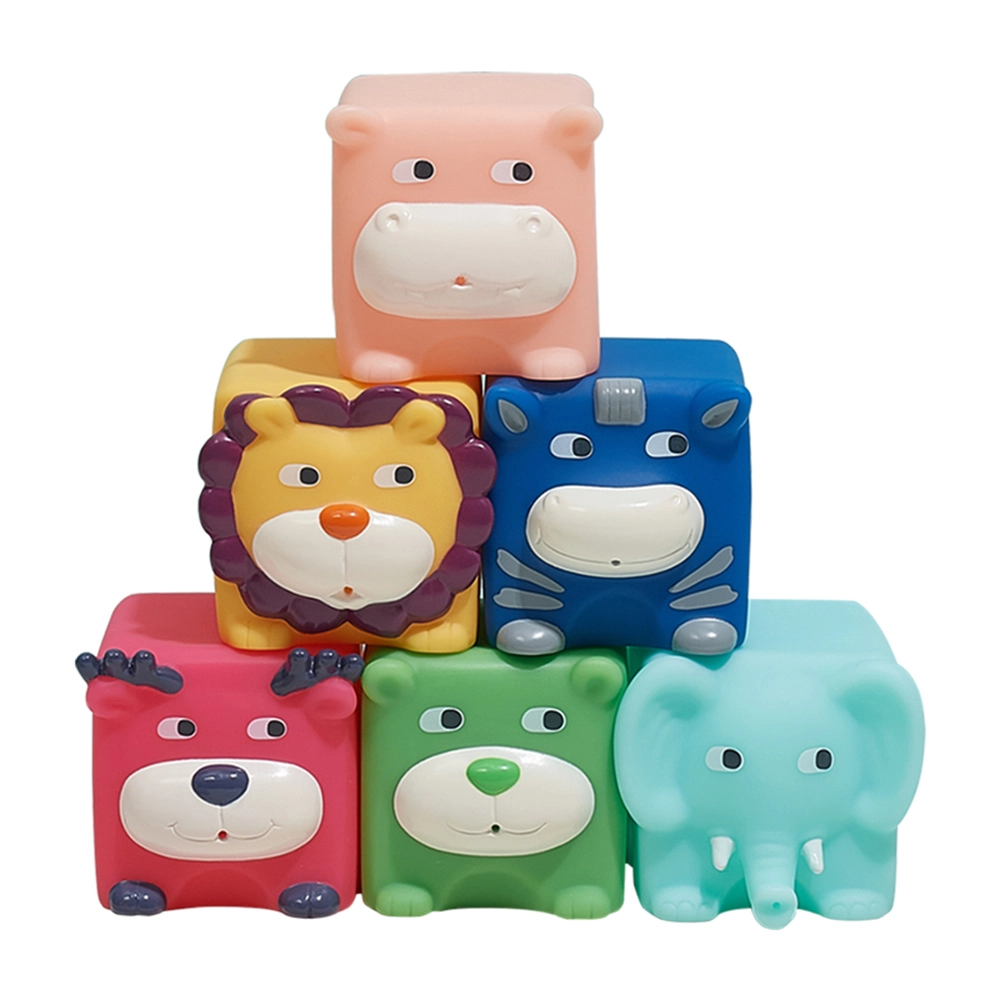 Babycare Animal Squeeze & Stack Blocks - Suitable for 3 to 12 months 6 Pcs