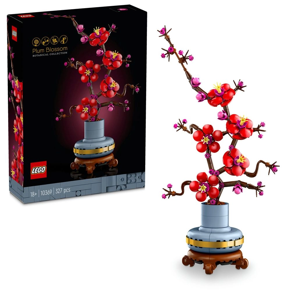 LEGO Botanicals Plum Blossom - Artificial Flowers Buildable Flowerpot (10369)