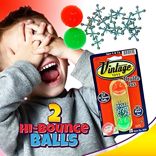 Vintage Metal Jacks - 4-8-12 Years Old 16 jacks and two small bouncy balls