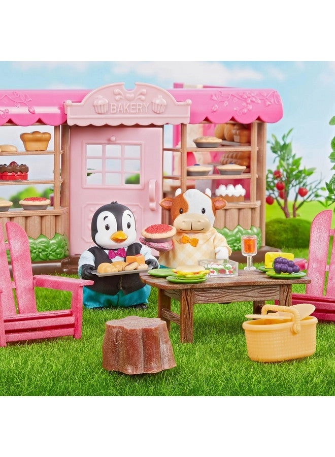 The FitzMoo Cow Family - Flocked Collectible Posable Cow Figures 7 pcs