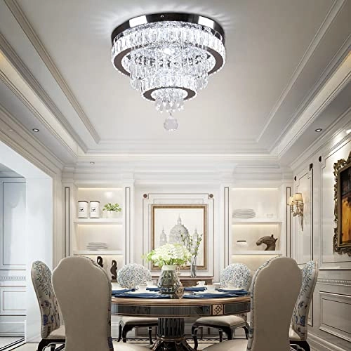 Crystal LED Ceiling Light - 3000K-6500K Dimmable