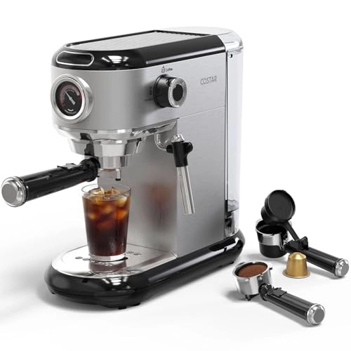 COSTAR Coffee Maker - 20 Bar Ground & Capsules Milk Frother