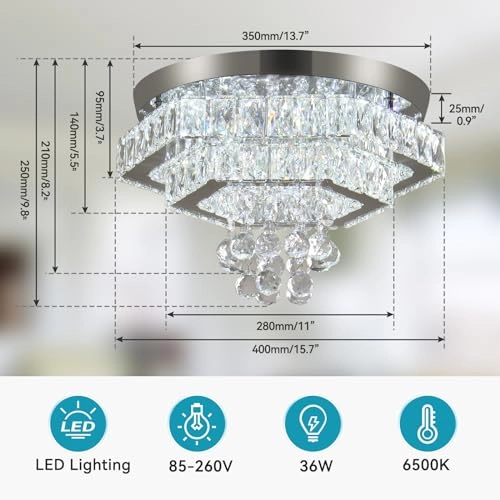 Crystal Chandelier - 6500K