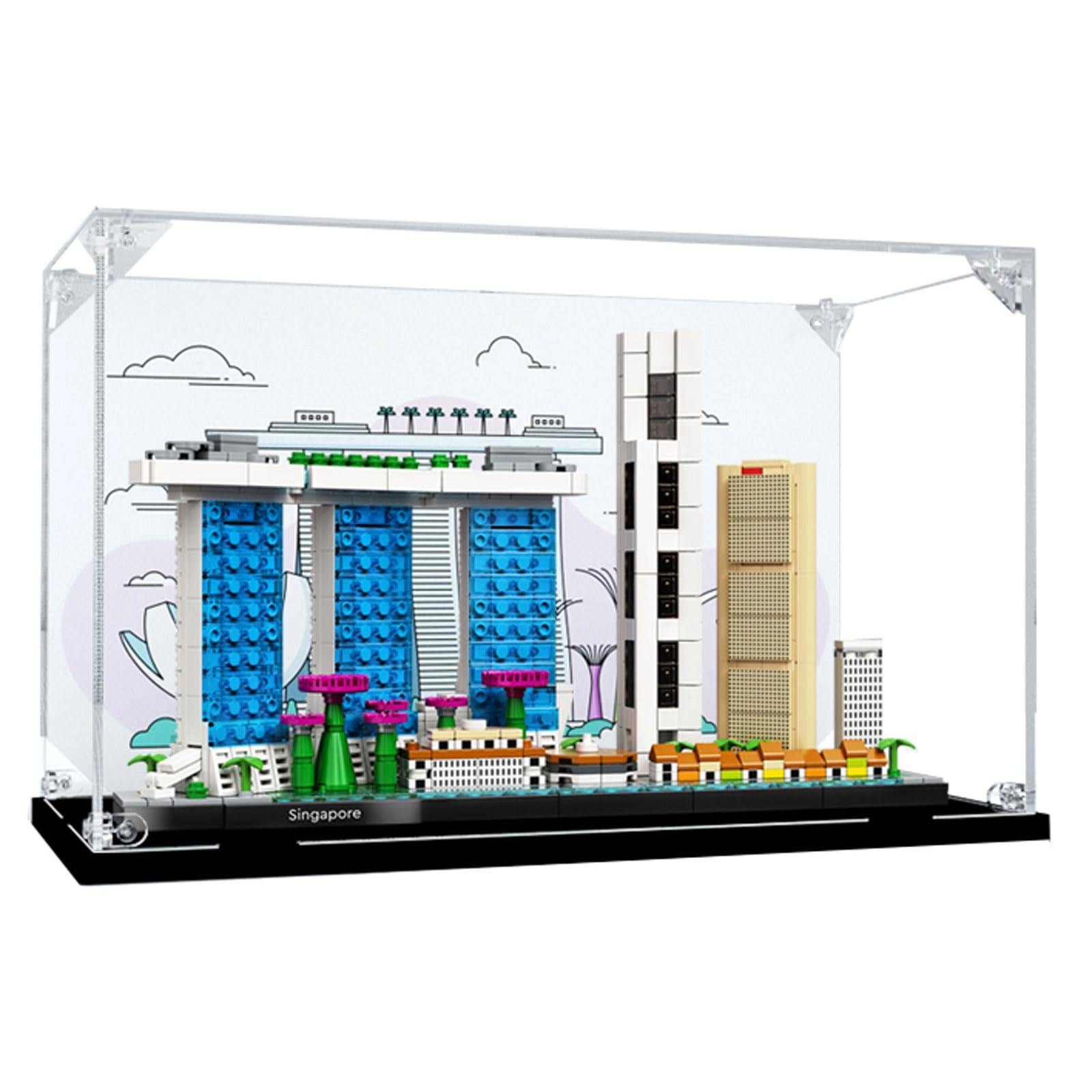 TIANQING Lego Acrylic Display Case - Clear Dustproof 35 x 15 x 20 cm